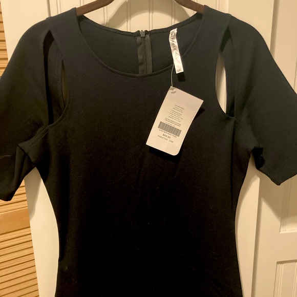 NWT black, body con style midi-dress w/keyholes - Picture 5 of 7